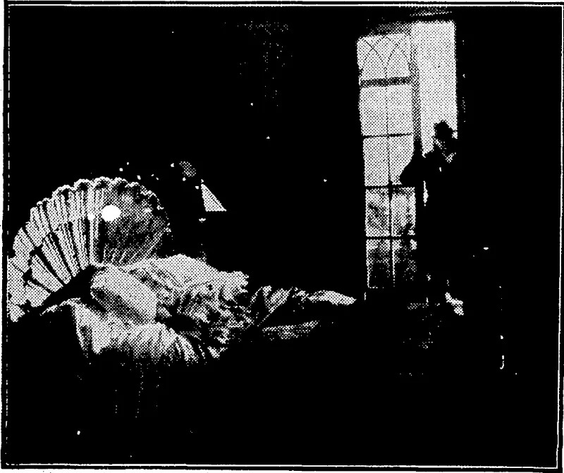 scene from "Crooked Lady," which is to, be screened at • the King's Theatre. The supporting picture is "Clear All-Wives." (Evening Post, 28 September 1933)