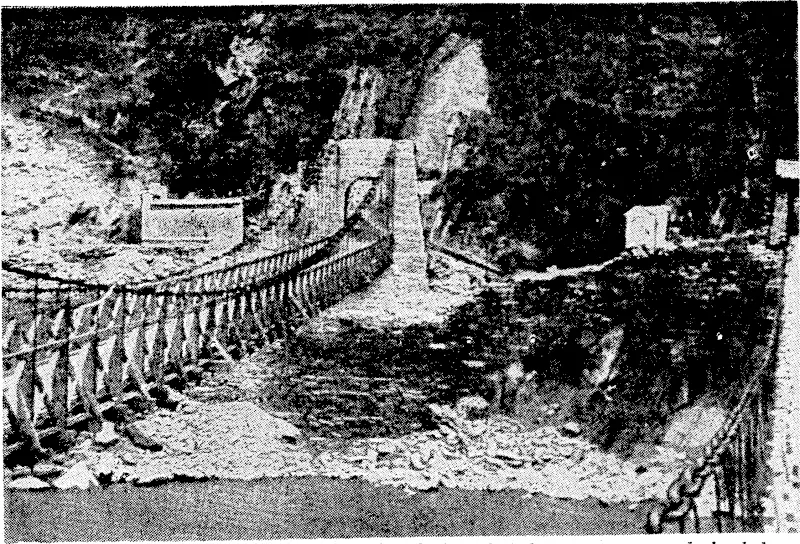 The Mekong Bridge, on the Burma Road; one of the bridges which the Japanese say can be bombed to cripple the road. On the right is an old bridge. (Evening Post, 10 October 1940)
