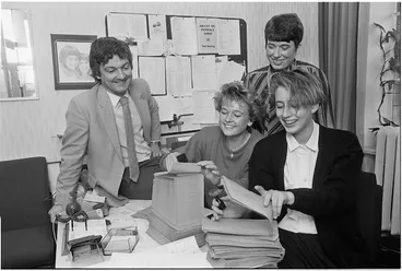 Image: Pupils from Wellington Girls College working in Parliament - Photograph taken by Ross Giblin