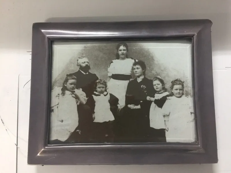 Framed copy print of the Beauchamp family