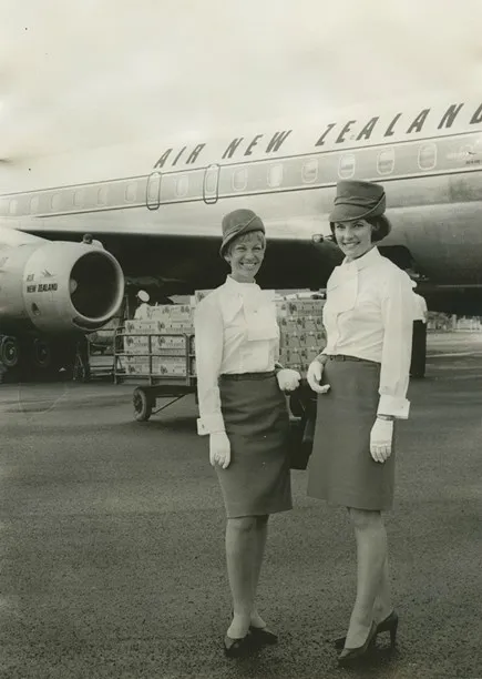 Air New Zealand turquoise Dior uniform