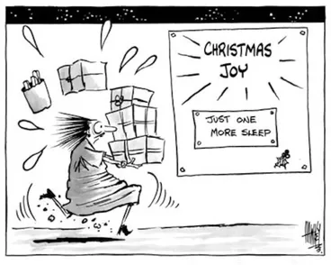 Image: "Christmas joy. Just one more sleep." 24 December, 2002.