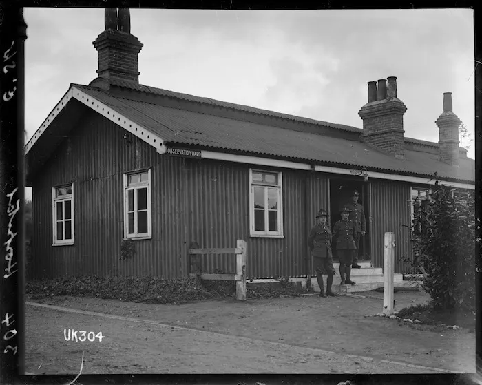 The hospital at Ewshot military camp, England