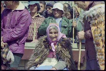 Image: Whina Cooper seated wearing kahu huruhuru