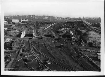 Image: Railway yards and station site from Campbell Point.