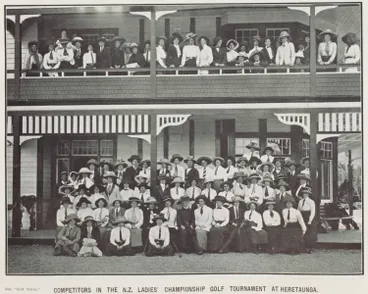 Image: Competitors in the N.Z. Ladies' Championship Golf Tournament at Heretaunga