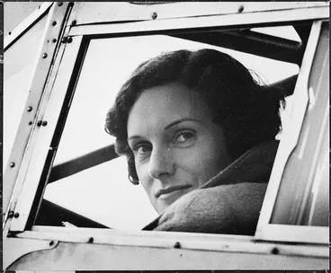 Image: Jean Batten in the cockpit - Photograph by the Sydney Morning Herald