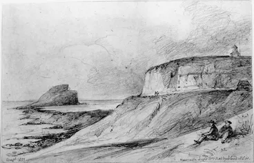 Image: [Swainson, William] 1789-1855 :Newcastle Light H[ouse] & Nobby Island. NSW Augt. 1851.