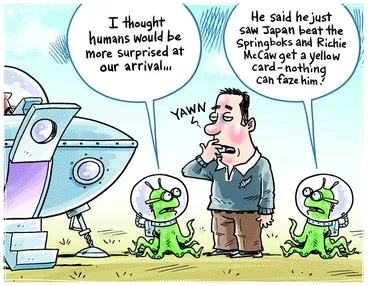 Image: Aliens arrive in time for the Rugby World Cup