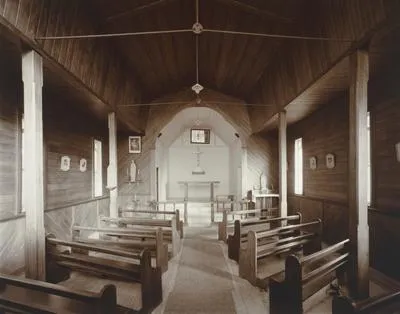 Interior, Catholic Church, Rawene, Hokianga Harbour, Northland, 23 April 1982