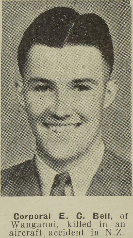 Corporal E. C. Bell, of Wanganui, killed in an aircraft accident in N.Z.