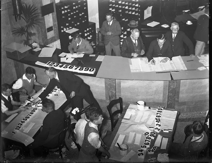 Evening Post office on Election night 1935