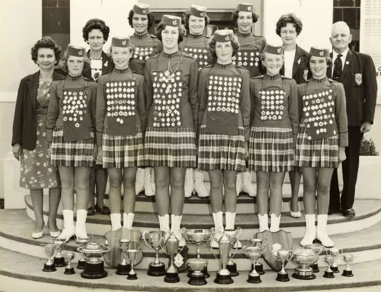 Championship marching girls team, Papatoetoe, 1964