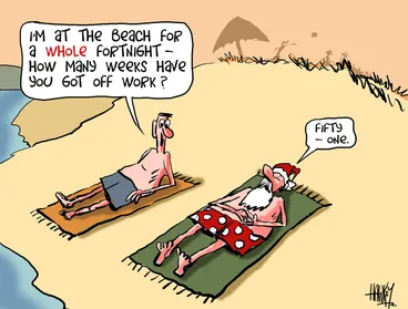 Image: "I'm at the beach for a WHOLE fortnight - How many weeks have you got off work?" 27 December 2010