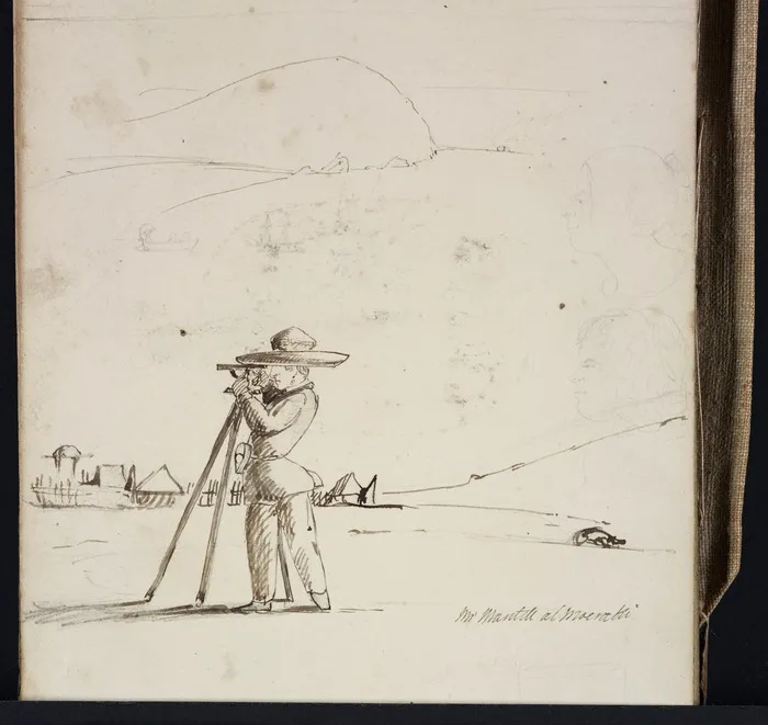 Nairn, Francis Edward, 1819?-1910 :Mr Mantell at Moeraki [Nov 20 1848]