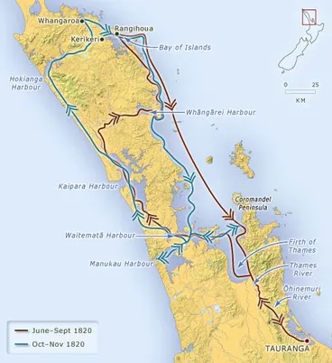 Marsden’s explorations Image: Marsden’s explorations