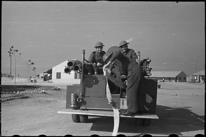 Members of NZ Maadi Camp Fire Unit carry out their daily training, Egypt, World War II - Photograph taken by George Bull