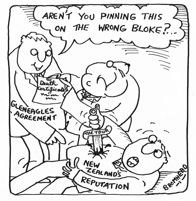 Bromhead, Peter, 1933- :Aren't you pinning this on the wrong bloke. 22 July 1981.