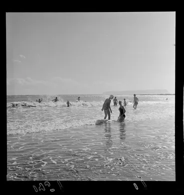 Image: Swimmers at Paremata beach, Porirua