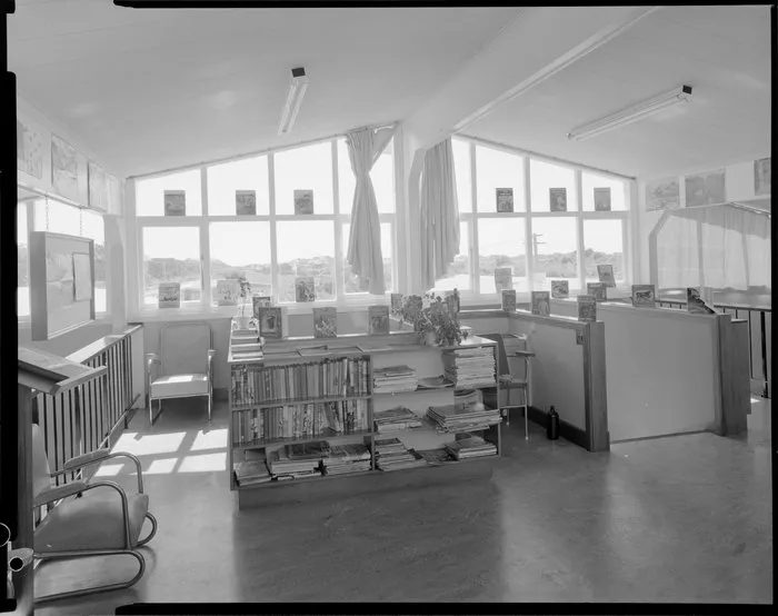 Interior of boys' hostel, Levin