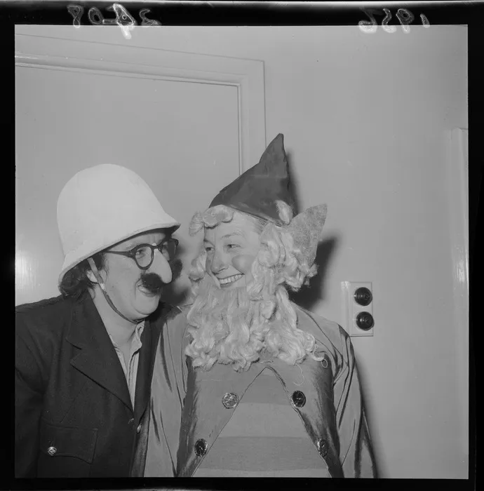 Mothers of kindergarten children, dressed in costume for a show at Wellington Town Hall