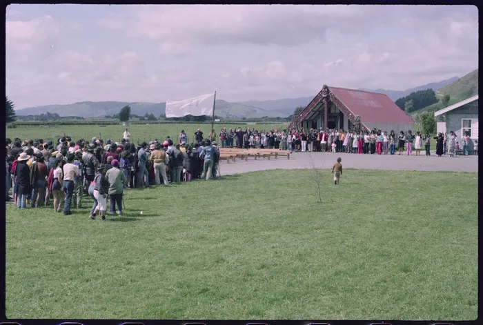 Māori Land March arriving at Tukorehe Marae
