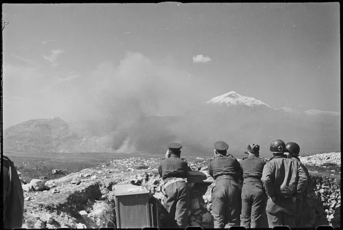 American Red Cross nurses view the bombing and shelling of Cassino, Italy - Photograph taken by George Kaye