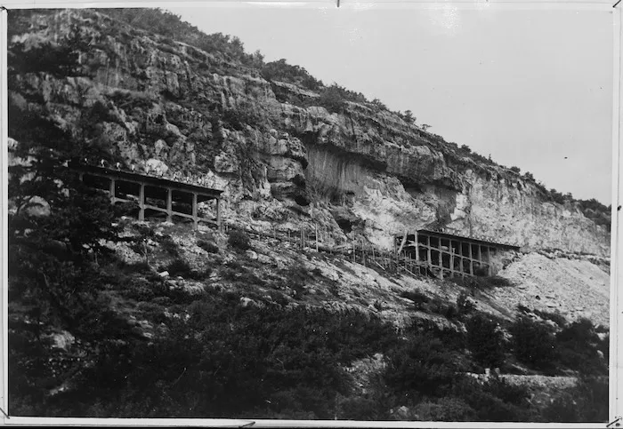 Viaduct between Barce and Derna, Libya, demolished by retreating enemy - Photograph taken by Captain Highet
