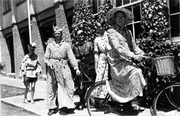 Image: [New Zealand Student Christian Movement group in fancy dress]