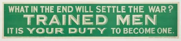 Image: Poster, 'What in the end will settle the war?'