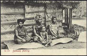 Image: Postcard. Samoan family. F.T. series no 416. Printed in Saxony [1900-1914]