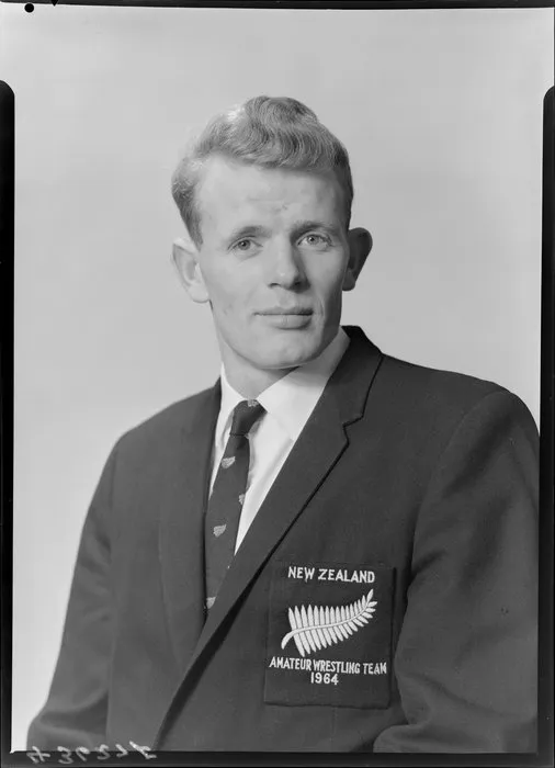 Mr A G Greig, New Zealand representative, amateur wrestling team, Japan Olympics 1964
