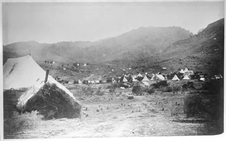 Diggers camp at Shortland, Thames, 1868