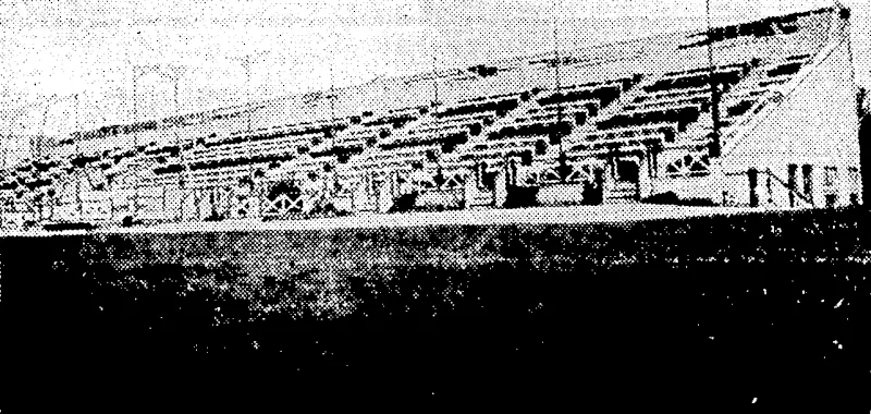 COMMISSIONER C. JEFFRIES, of the Salvation Army, whose death has occurred in the United Stales. Previously British Commissioner, he was on his way to New Zealand- to conduct the Salvation Army Congress as his last commission before retirement. \V. Bracks Photos. DAMAGE TO RACECOURSE.—These pictures slwiv some of the damage, to the Awapuni racecourse which is estimated at thousands of pounds. Above is seen the outside totalisator house partially demolished by flying debris and below the main grandstand after the storm. – •'.'-,- .... . "Evening Post" rhoto. 'TOURIST-LINER -IN 'PORT.—The diner-Otranlo,-bringing eight hundred tourists,~as she. pulled in to the-wharf ■ on-her-arrival this ■ ' ■ • • . morning. • ■ ■ ■ ■ ■ ■ 'Kveiiinß I'uat" Photo. YACHTING !i\ TII LI KAiN.— This picture was taken soon after the. star/, of the third race for the Idle Along Cup. which was sailed on the harbour ycatrrrhv afternoon. From left, to r'/g/it the. boats are the. Vampire, Marlborough, May fair, Wellington, Nahlin, Nelson, and -Idle Along, South Auckland. The.lasl-nanied crew won. t . , . . !■.-.'. ■ '.'Evening,Post" i'hoto. OFF TO CAMP.—Men of the First Battalion Wellington Regiment and Second Field Engineers entrained at Thorndbn Station iliis morning for a ten-day camp. The photograph shows some of Ithe meniassemblinfr at the station. •■■•.•■' ■ ; ' "Sport-and-General"-'Thoto. JAPAN AND• THE/NAVAL TALKS.— 'Admiral Nagano', .chairman of the Japanese Naval Delegation, and Admiral ' lw'ashita .at 'the final meeting of the .London Naval Conference-before. Japan withdrew. ■ ' . . ■ , K. Crwo l'hoto. BACK TO SCALE.—Aussie Ra returns to scale after winning,the-Taranaki Cup on Thursday. (Evening Post, 08 February 1936)