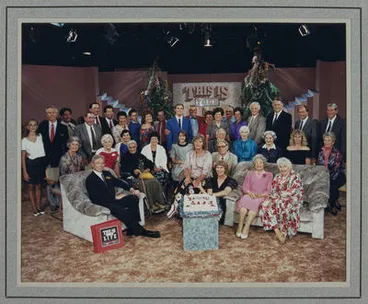Image: Photo of Bob Parker, host of This is Your Life and dignitaries including Sir Edmund Hillary and Lady Hillary, Whina Cooper, Howard Morrison.