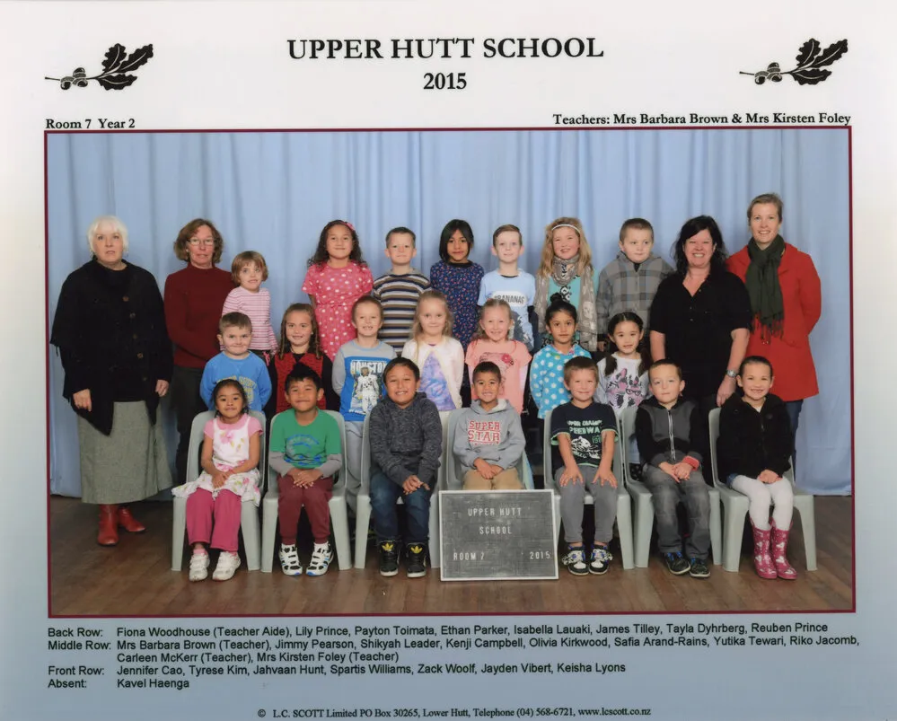 Upper Hutt School; Class photo Room 7; 2015