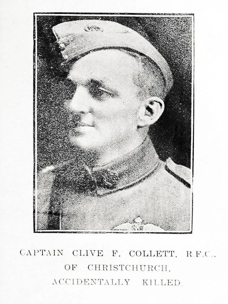Captain Clive F. Collet, R.F.C., of Christchurch, accidentally killed