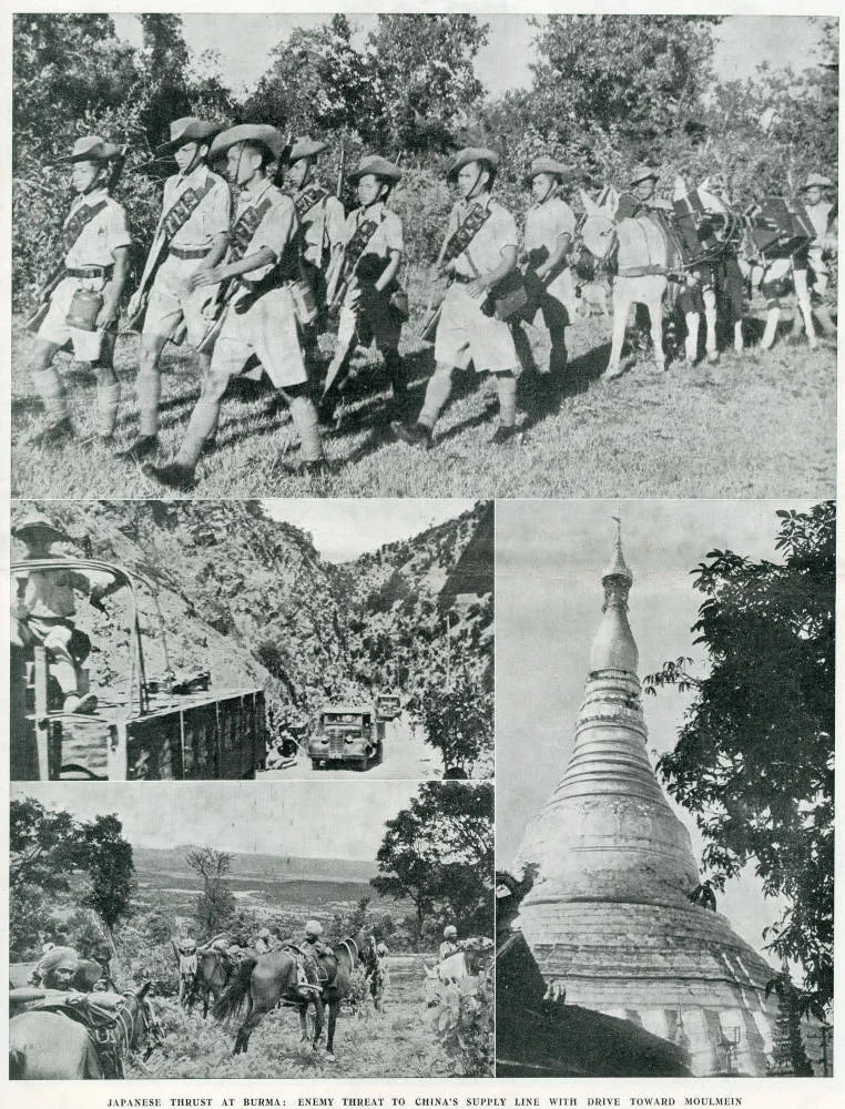 Japanese thrust at Burma: enemy threat to China's supply line with drive toward Moulmein