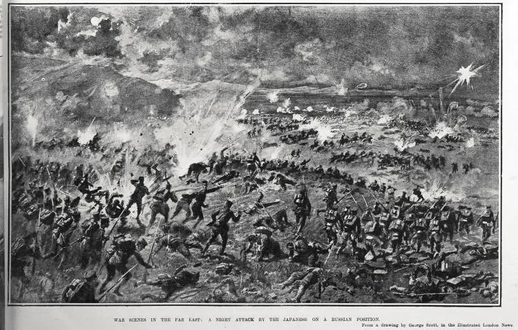 WAR SCENES IN THE FAR EAST: A NIGHT ATTACK BY THE JAPANESE ON A RUSSIAN POSITION