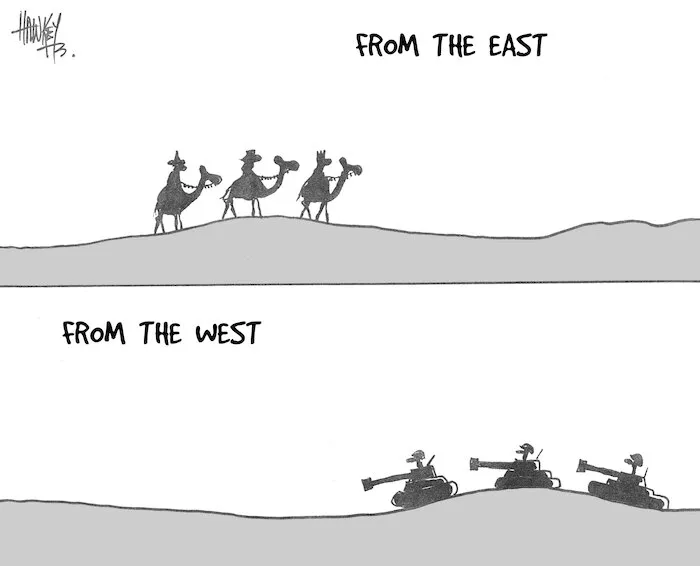 Hawkey, Allan Charles, 1941-:From the East, From the West. Waikato Times 23 December, 2004.