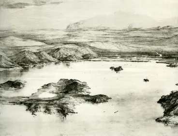 Photograph: Birdseye View of Port Nicholson in New Zealand, Wellington, 1839 Image: Photograph: Birdseye View of Port Nicholson in New Zealand, Wellington, 1839