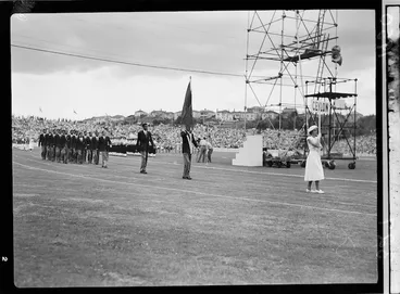 Image: Ceylon team at the 1950 British Empire Games opening, Eden Park, Auckland