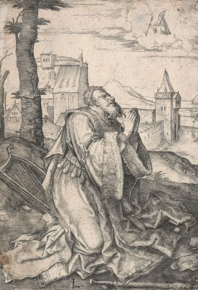 David praying