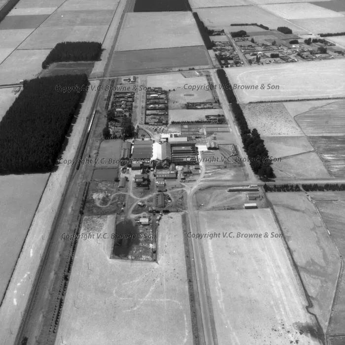Looking NE over Fairton Freezing Works. Fairton... (8028/8077)