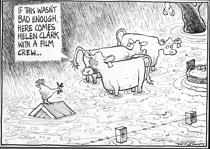 Scott, Thomas, 1947- :'If this wasn't bad enough, here comes Helen Clark with a film crew...' The Dominion Post, 21 July 2004.