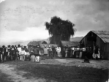 Image: Māori attending a hui at Ruatoki