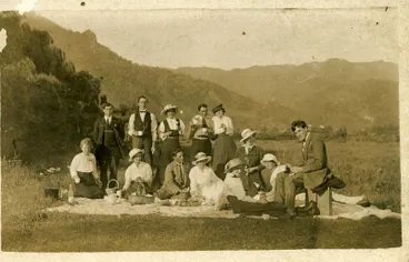 Image: Postcard photograph of Picnic Group