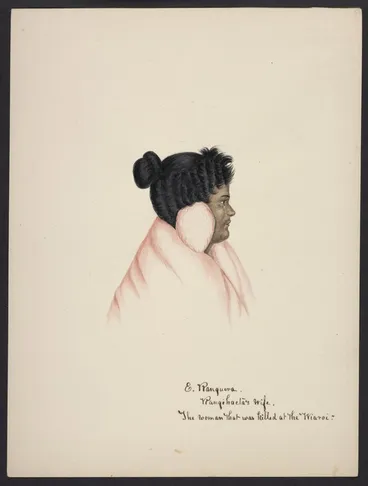 Image: [Coates, Isaac] 1808-1878 :E Ranguera. Rangiahaeta's wife. The woman that was killed at the "Wiaroi". [1843?]