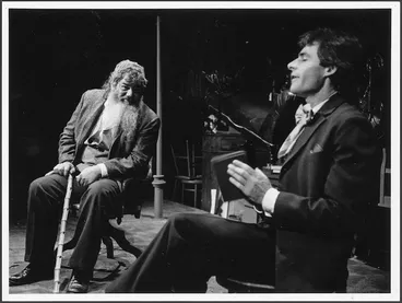 Image: Bruce Stewart and Simon O'Connor in a production of Goldie staged by Downstage Theatre, Wellington - Photograph taken by Glen Morris