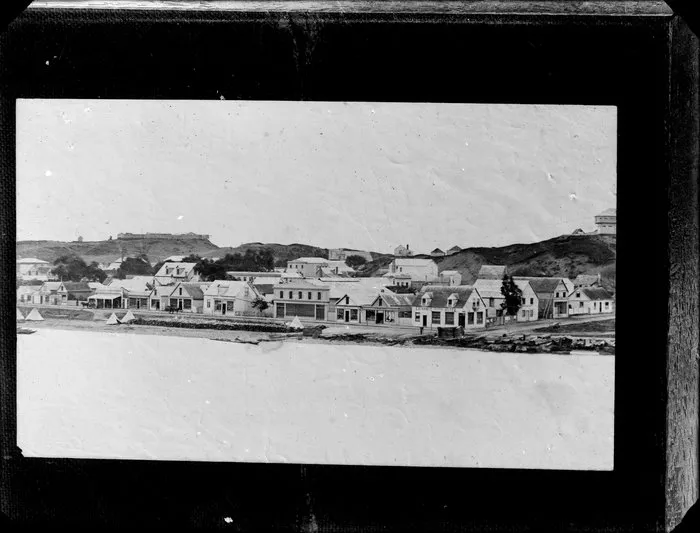 Panorama view looking across Taupo Quay, Whanganui